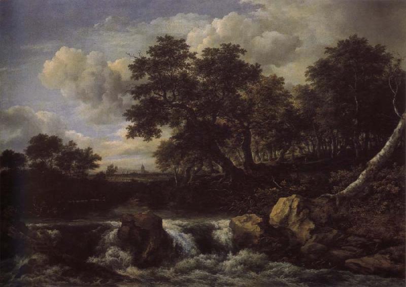 Jacob van Ruisdael Waterfall near oan Oak wood China oil painting art